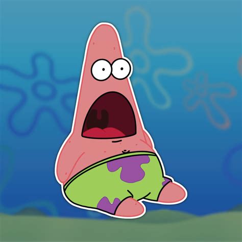 Patrick Star Shocked Meme Vinyl Sticker Nickelodeon Spongebob Squarepants Water Bottles Phones