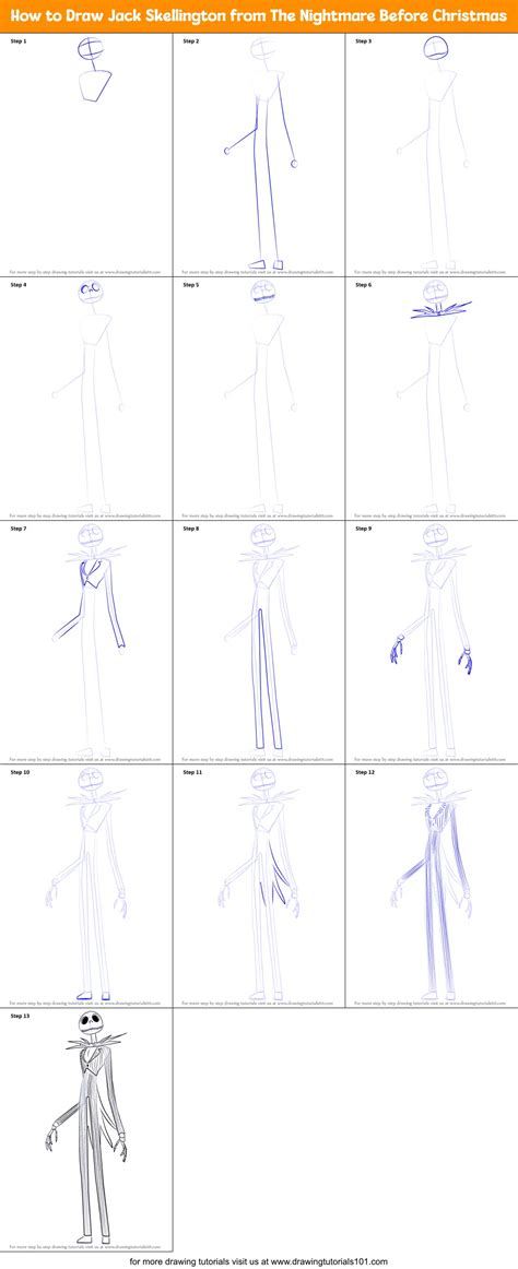 How To Draw Jack Skellington From The Nightmare Before Christmas