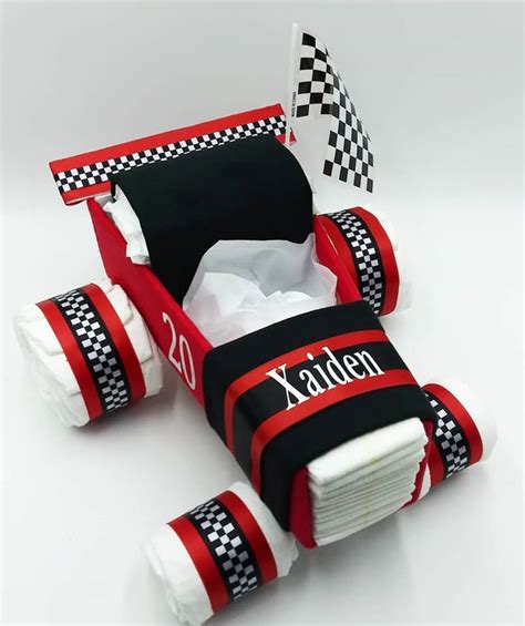 Race Car Baby Shower Diaper Cake Diaper Cake Baby Etsy