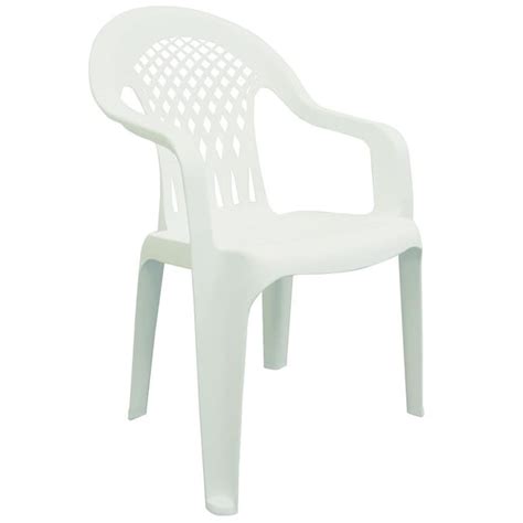 Adams Mfg Corp White Resin Stackable Patio Dining Chair In The Patio