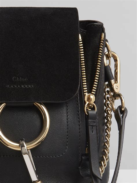 Mini Faye Backpack In Black Smooth And Suede Calfskin Chloé Us