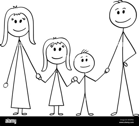 Caricatura De Familia Feliz Imagen Vector De Stock Alamy