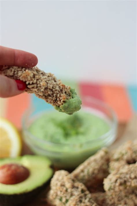 These Vegan Gluten Free Baked Avocado Fries With Green Goddess Protein