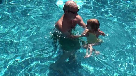 Lily And Grandpa Playing In The Pool Youtube