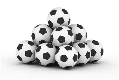 Stack Of Football Soccer Balls Stock Illustration Illustration Of