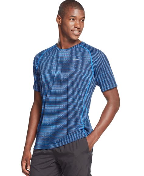 Nike mens tiempo premier long sleeve jersey dri fit football t shirts kits sport. Nike Synthetic Miler Dri-Fit Performance T-Shirt in Blue ...