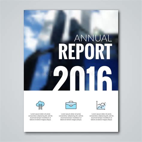 Annual Report Design Template With Blur Background Stock Vector