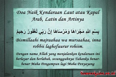 Doa Naik Kendaraan Laut: Arab, Latin dan Artinya Sesuai Sunnah