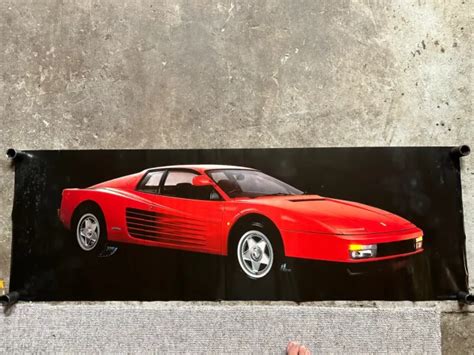 Vintage Ferrari Testarossa 1980s Large Poster 1987 21 X 62 1400