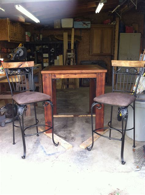 The tops are 3/4 thick plywood. Bar height table at Ramsey's Rustic Designs on FB. | Rustic design, Rustic furniture, Diy rustic ...