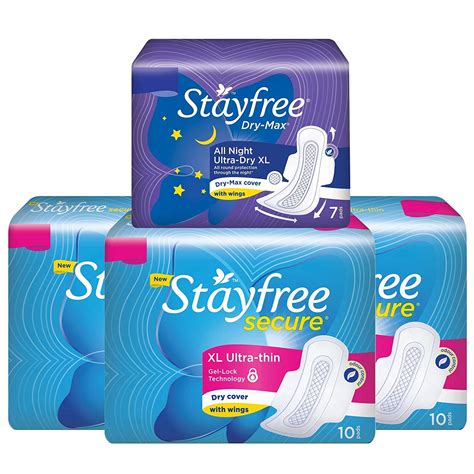Stayfree Secure Ultra Thin Pads 10 Pads Extra Large Pack Of 3 With