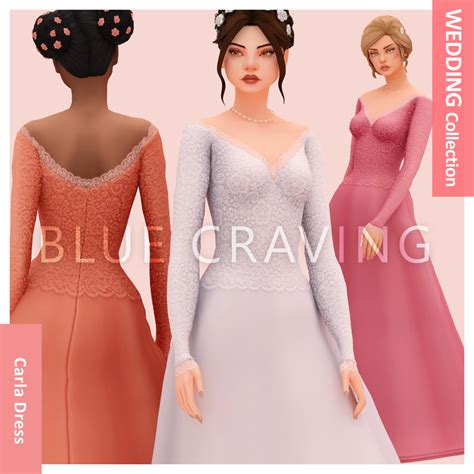 Blue Craving Sims 4 Cc Carla Wedding Dress ♥ Download ♥