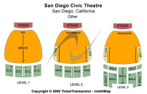 San Diego Civic Theatre Tickets In San Diego California Seating Charts
