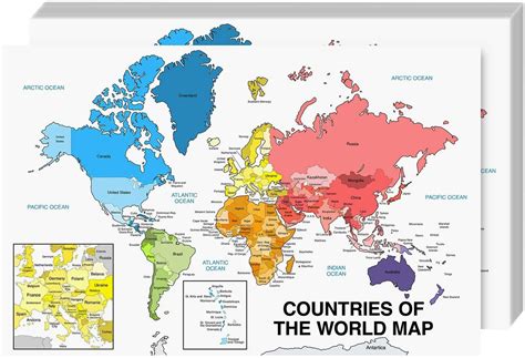 Wall Décor Large World Map Posters For Kids Wall Geography Educational