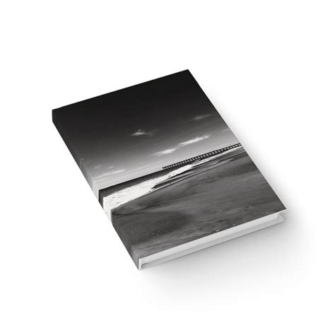 Blank Pages Journal Hardcover Black And White Beach Pier North Carolina
