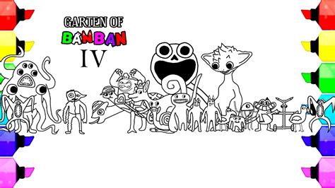 Garten Of Banban 4 Coloring Pages How To Color All New Monsters And