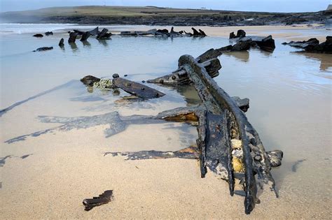 German First World War Shipwreck Appears At Cornwall Beach After Storms