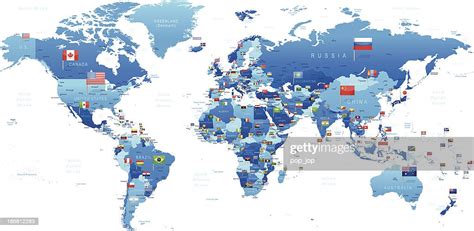 World Map With Flags High Res Vector Graphic Getty Images