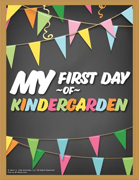 First Day Of Kindergarten Sign Chalkboard Woo Jr Kids Activities