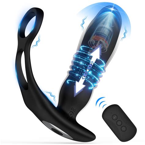 Fidech Anal Toys For Men Remote Control Thrusting Anal Vibrator Prostate Massager With Dual