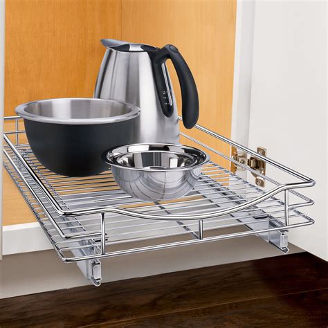 I figure 12 deep cabinets would work here. Lynk Roll Out Cabinet Organizer - Pull Out Drawer - Under ...