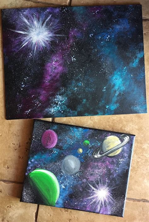 How To Paint A Galaxy And Planets With Acrylics Step By Step Painting