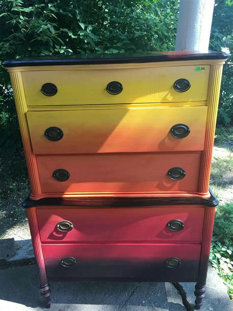 Sunset Ombre Funky Painted Furniture Painting Furniture Diy Painted