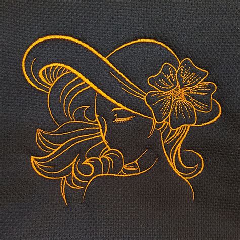 Machine Embroidery Design Flower Hat Modern Ladies 2