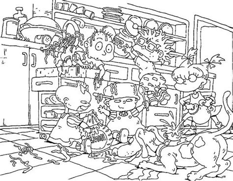 The Rugrats Make A Mess In The Kitchen Coloring Page : Color Luna