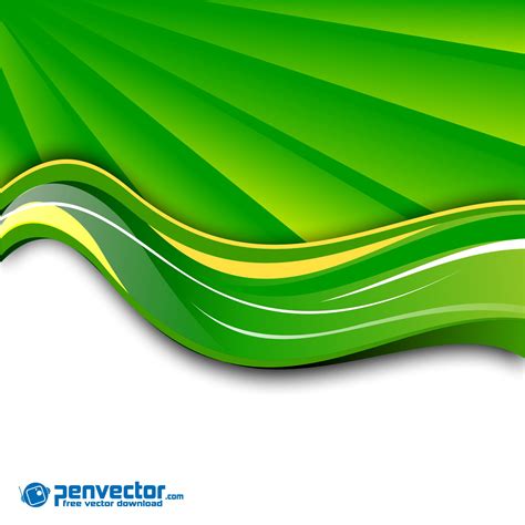 Spring Green Wave Background Free Vector