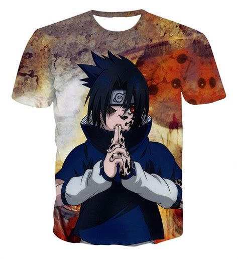 Drop Ship Classic Anime Naruto T Shirts Hipster Uchiha Sasuke 3d