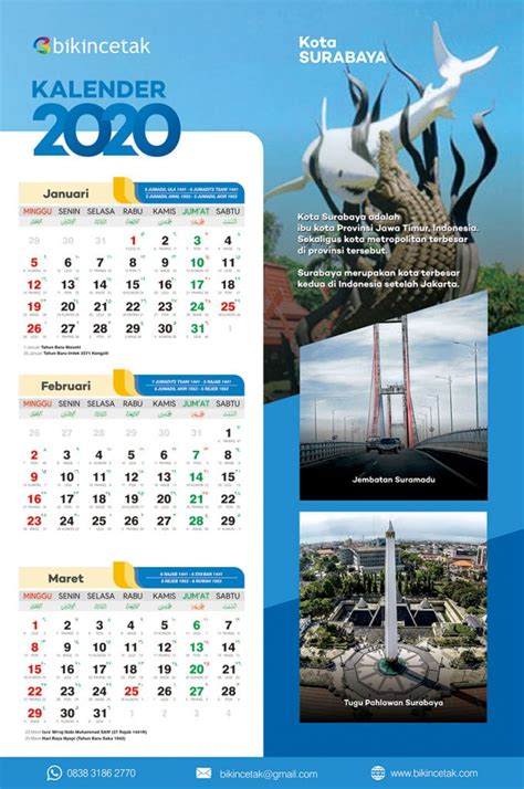 Desain Kalender 2020 Keren Cdr