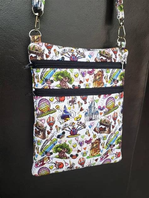 Fabric Crossbody Bag With Theme Park Attractions Park Rides Etsy
