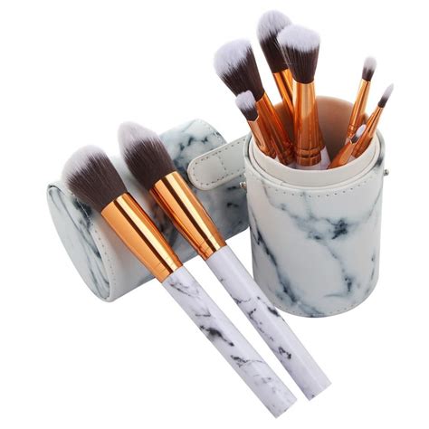 Marble Pattern Brushes Kit Piece With Case Makeup Brush Kit Makeup Brush Set Contour With