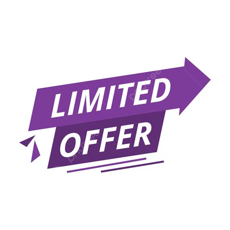 Purple Limited Offer Banner With Arrow Vector Limited Offer Banner