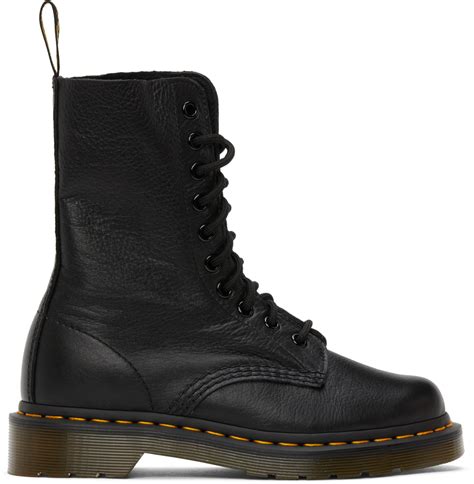 dr martens black virginia mid calf boots ssense