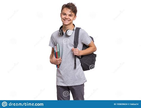 Estudiante Adolescente Con Bolsa Foto De Archivo Imagen De Retrato