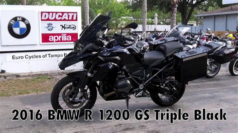 The r 1250 gs is your partner for extended tours. Pre-Owned 2016 BMW R 1200 GS Triple Black at Euro Cycles ...