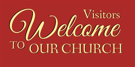 Red Visitors Welcome To Our Church Banner