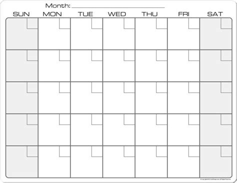 Plain Calendar Template Get Free Templates
