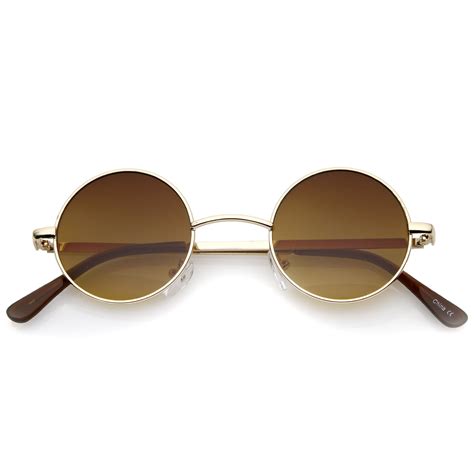 Sunglassla Unisex Small Retro Lennon Inspired Style Neutral Colored Lens Round Metal Sunglasses