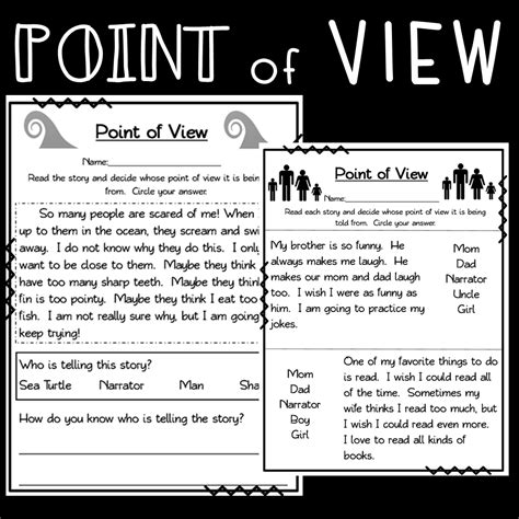 Point Of View Worksheet Answer Key
