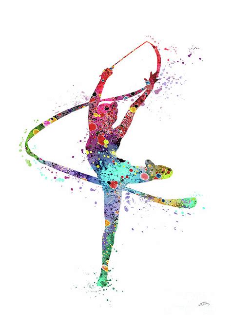 Rhythmic Gymnastics Print Sports Print Watercolor Print Dancer Girl