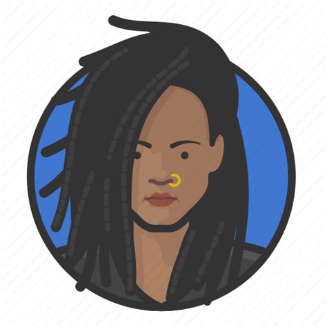 african dreadlocks dreads girl nose ring icon download on iconfinder