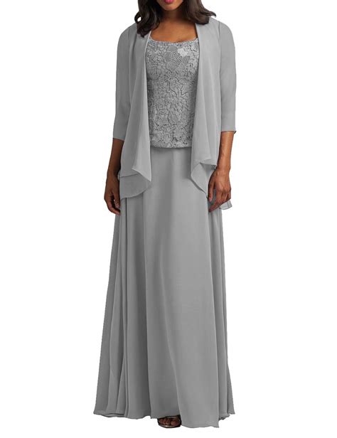 Chiffon Mother Of The Bride Dresses With Jacket Long Formal Evening