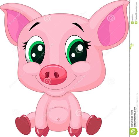 Cute Baby Pig Cartoon Royalty Free Stock Photo Image