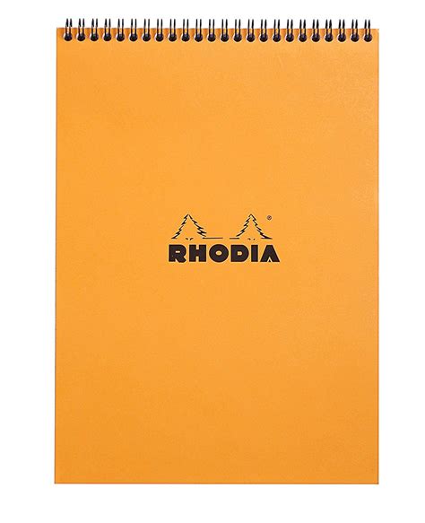 rhodia wirebound pad 8 25x11 75 lined orange wirebound notebooks office