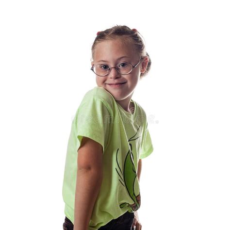 chest portrait white girl with blond hair wearing glasses stock image image of emotion