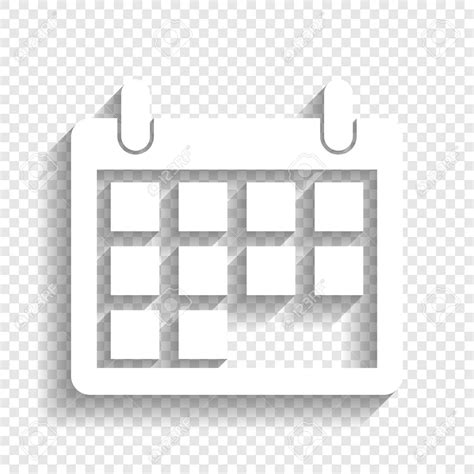 Calendar Sign Illustration Vector White Icon With Soft Shadow On