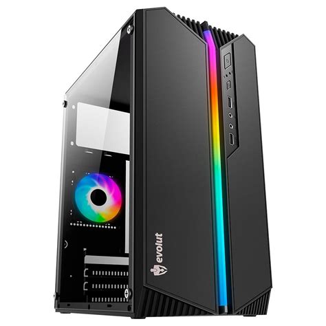 Gabinete Gamer Evolut Nord Mid Tower LED M ATX ITX Lateral E